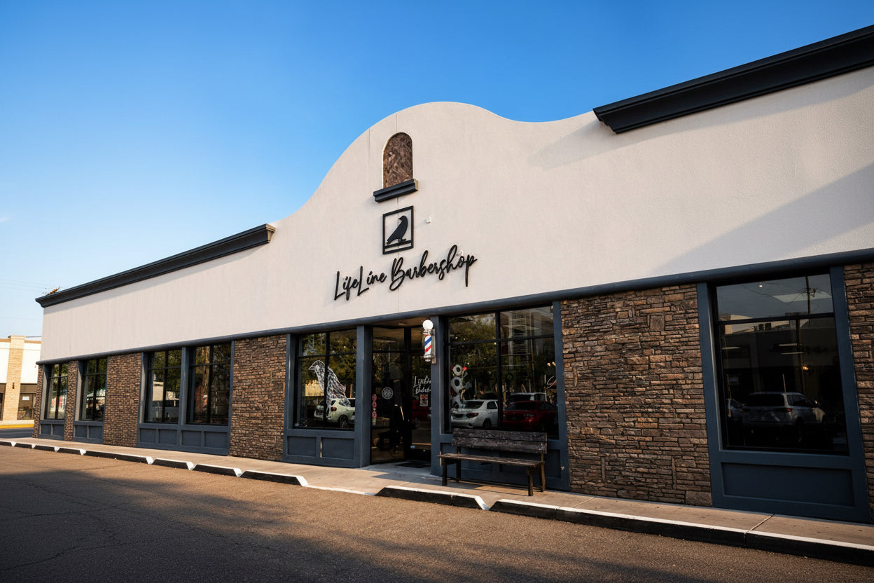 Exterior of Lifeline Barbershop in Downtown Chandler